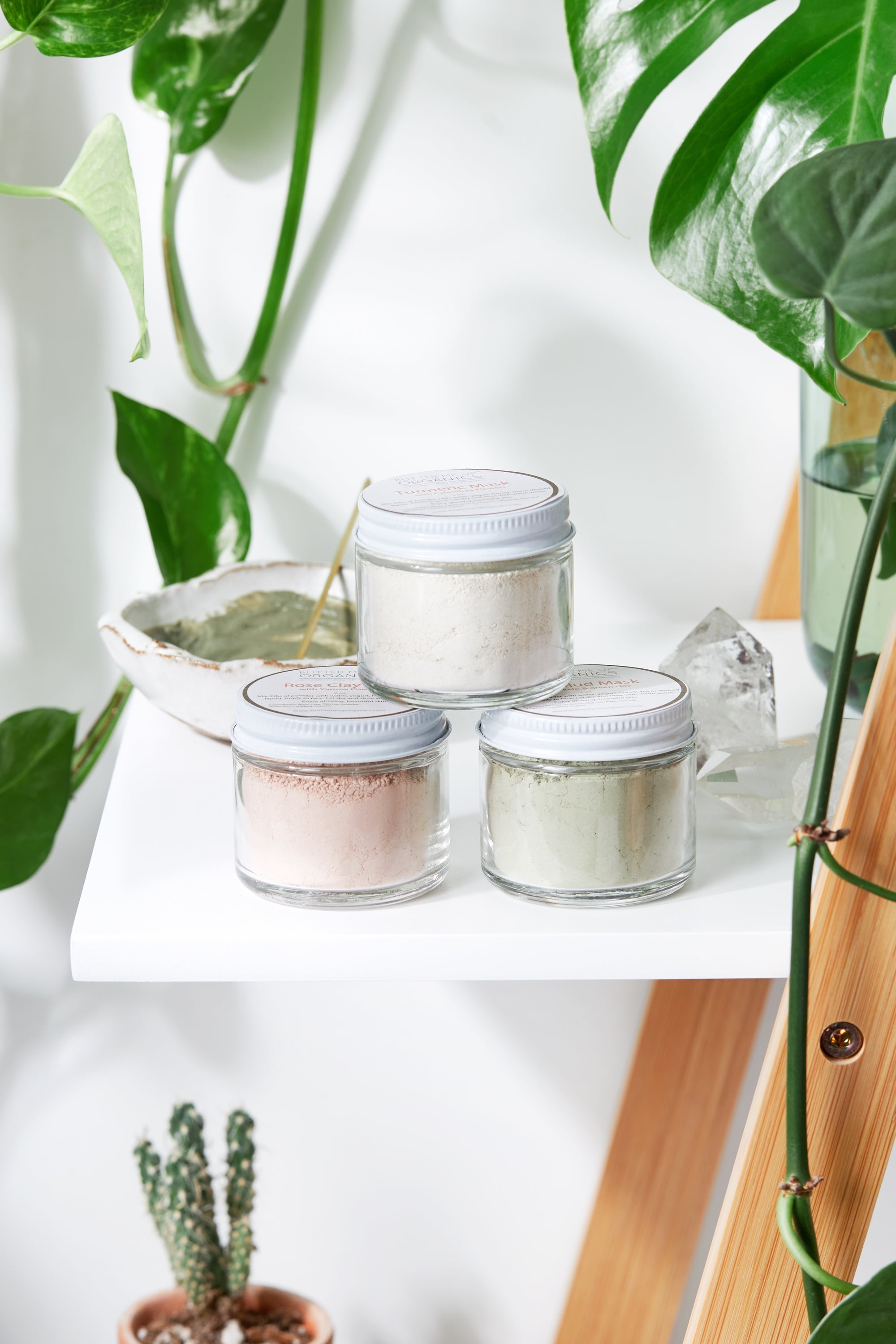 Clay Face Mask Trio – Rose Clay, French Green Clay & Turmeric Detox Set