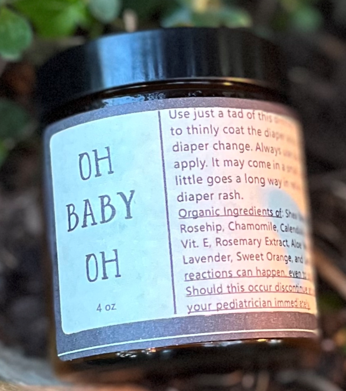 "Oh, Baby Oh!" Organic Diaper & Chafing Balm — Gentle Healing for Sensitive Skin
