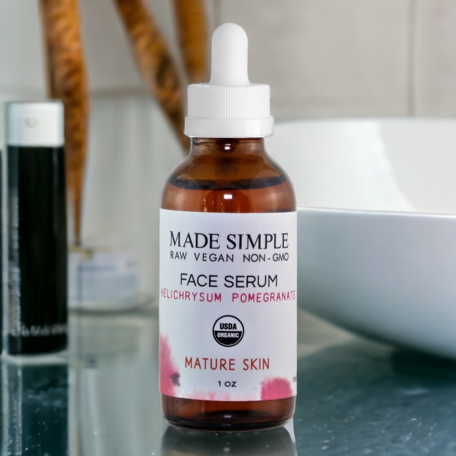 Helichrysum Pomegranate Face Serum for Mature Skin - Certified Organic, Vegan & Cruelty-free