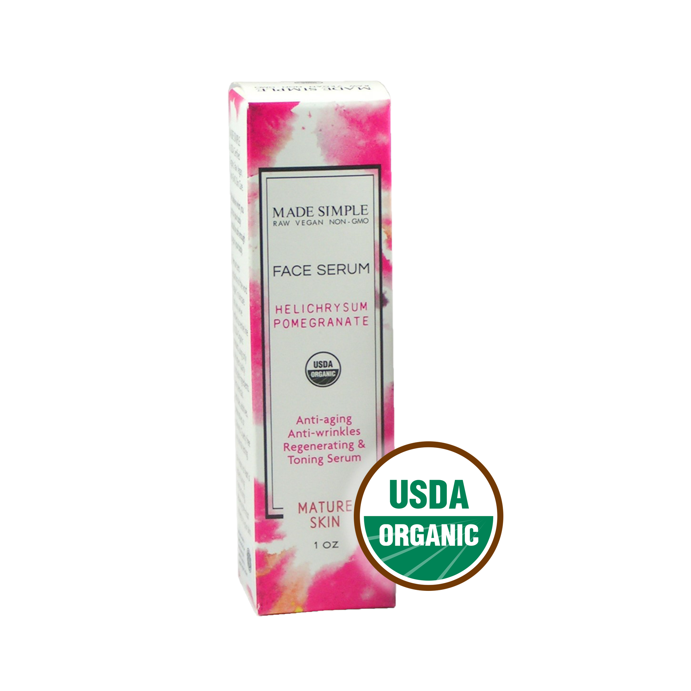 Helichrysum Pomegranate Face Serum for Mature Skin - Certified Organic, Vegan & Cruelty-free