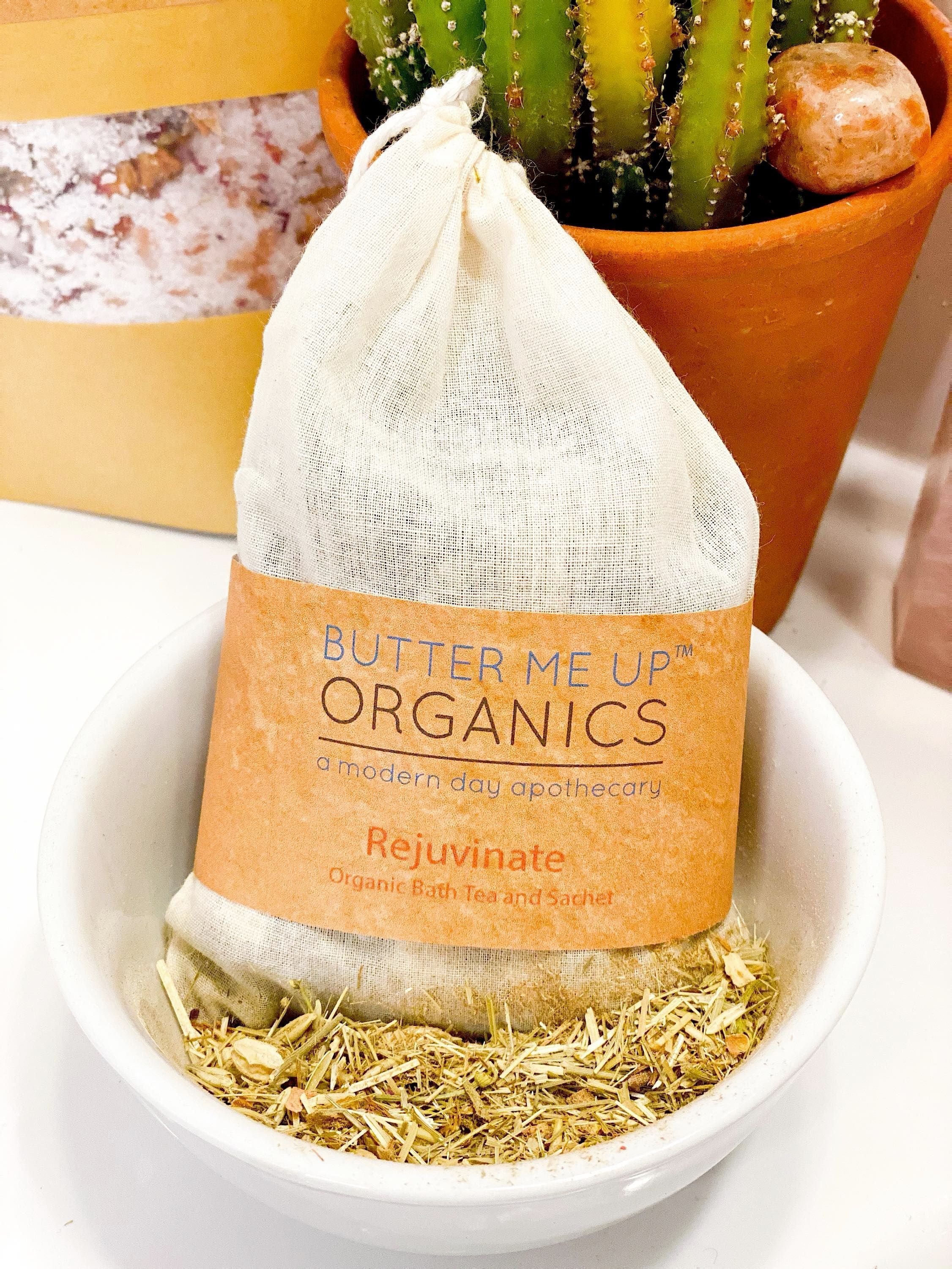 Rejuvenating Organic Bath Tea – Uplifting Herbal Soak & Aromatic Sachet