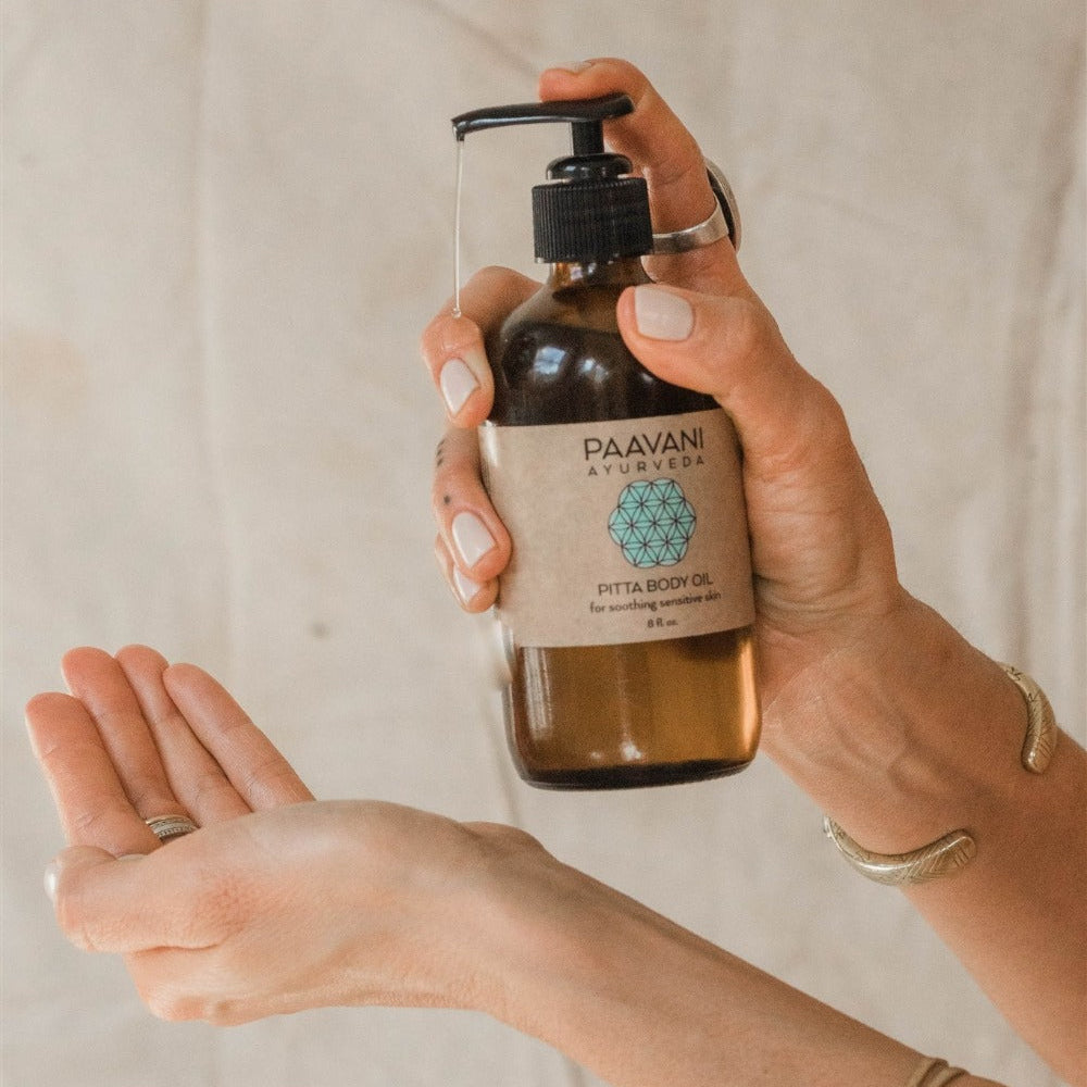 Pitta Body Oil – Cooling Ayurvedic Abhyanga Oil for Sensitive, Overheated Skin