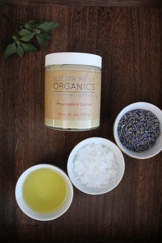 Organic Magnesium Lotion – Topical Moisturizing Cream with Lavender & Shea