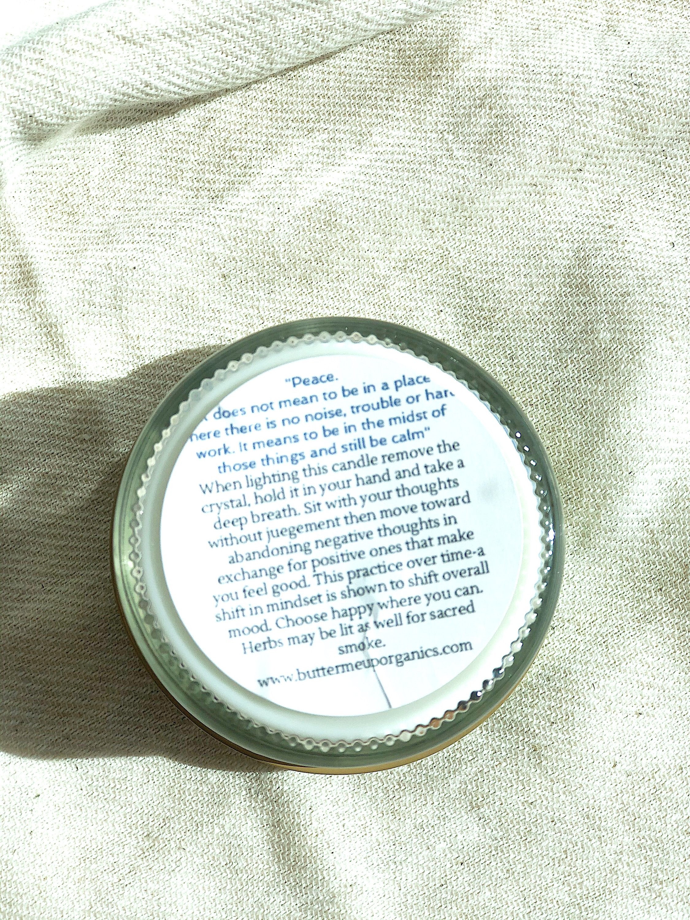 Serenity Candle – Lavender & Chamomile Crystal Intention Candle