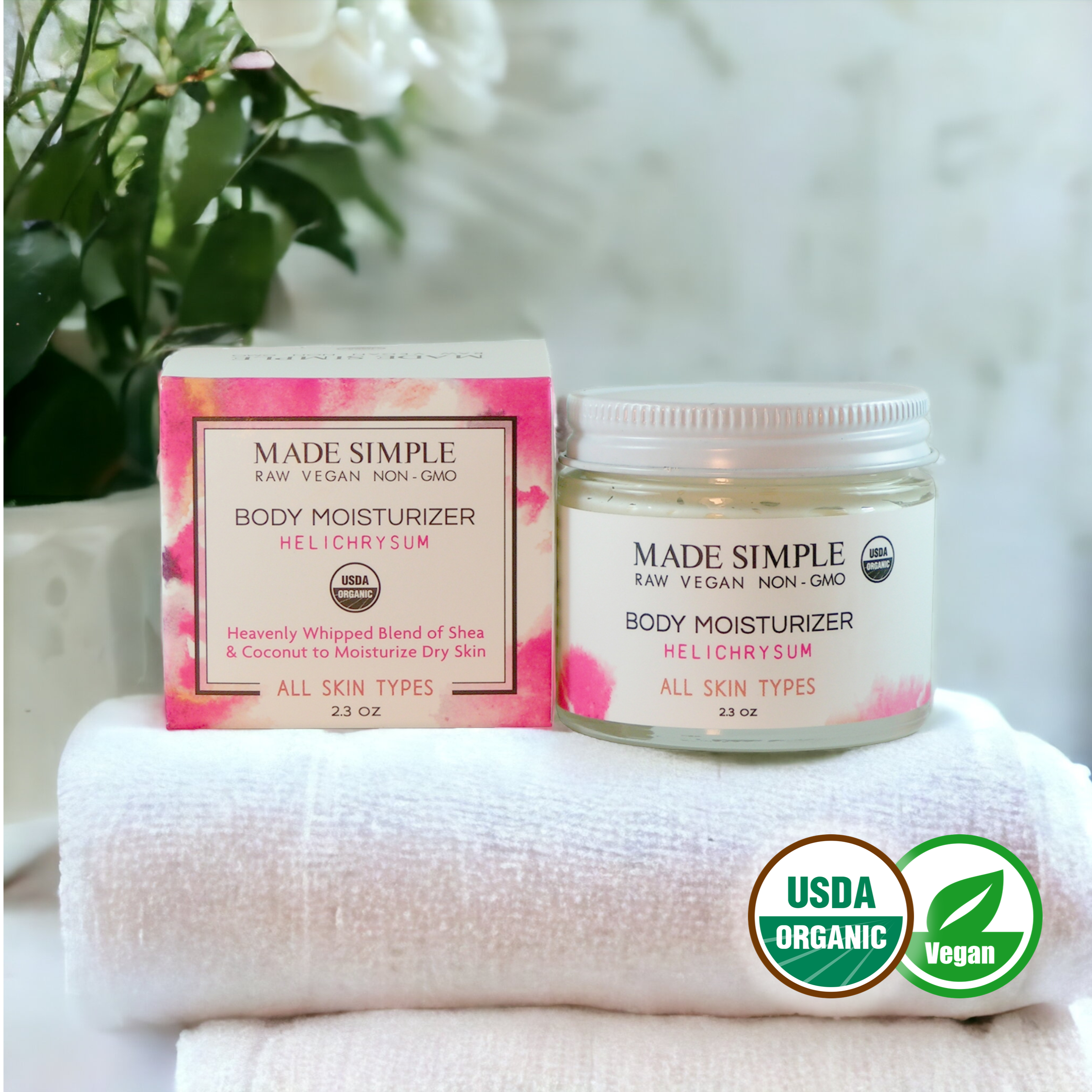 Helichrysum Moisturizer – Certified Organic, Vegan & Cruelty-Free Whipped Hydration